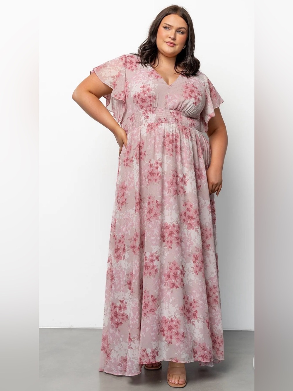 Baltic Born Dusty Pink Floral Maxi Dress